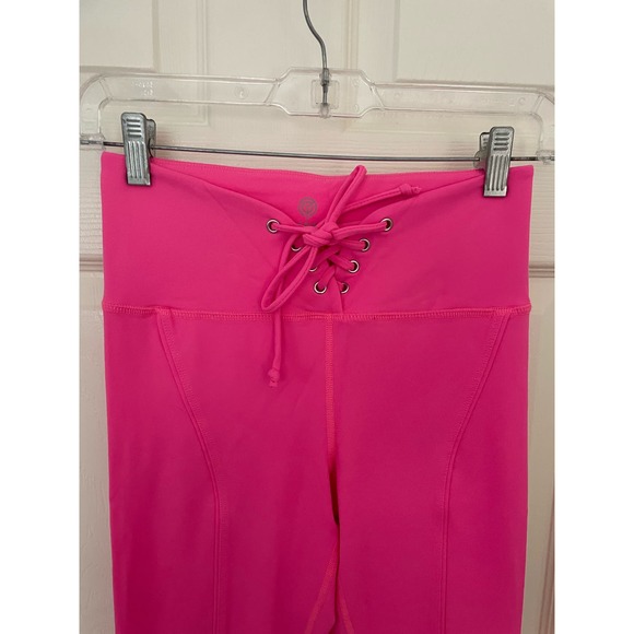 Year of Ours Hot Pink High Waist Lace Up Football Leggings Small - Picture 4 of 6